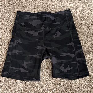 Athleta Black Camo Bike Shorts